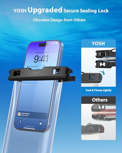YOSH IPX8 Funda Impermeable Móvil [Diseño sin Bordes], 2 Unidades Funda Acuatica Movil, 7,2" Waterproof Phone Case Universal para iPhone 17 Air 16 15 14 Pro MAX Xiaomi 17 15 Ultra Redmi Note Samsung - imagen 5