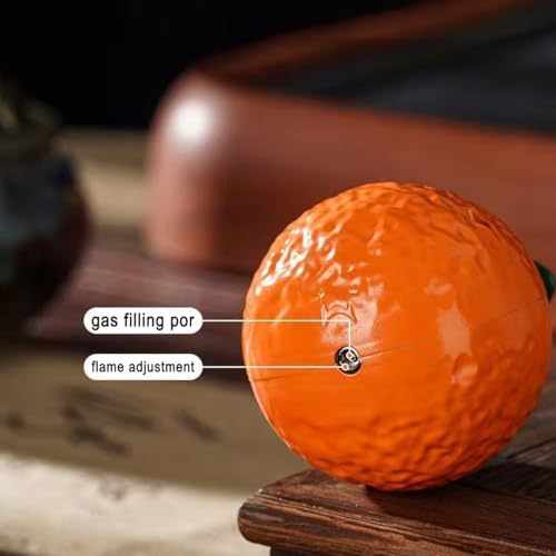 Encendedor Pomelo Life naranja con llama resistente al viento miniatura 5