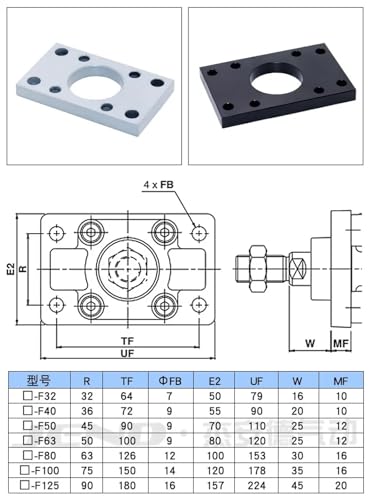 Fixation double oreille cylindre CP96 DNC accessoire d'articulation arrière type CA CB
