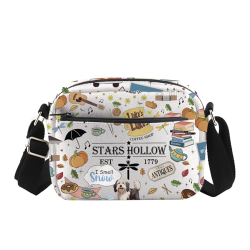ENSIANTH Stars Hollow TV Show Inspired Crossbody Purses Bag Lukes Diner Gift Dragonfly Inn Lorelei Rory Fans Messenger Bag (Hollow 1779 HengCB)