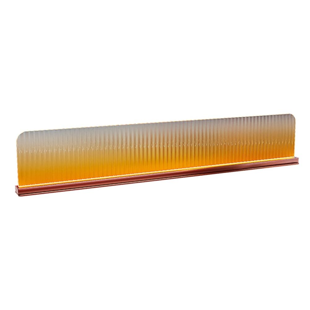GHFXSCV Table Separator, Dividers For Dining Areas, Striped Glass Restaurant Partitions, Stainless Raised Aisle Office Decorative Countertop Desk Divider Low Fence(Orange-A,39.3x11.8 in)
