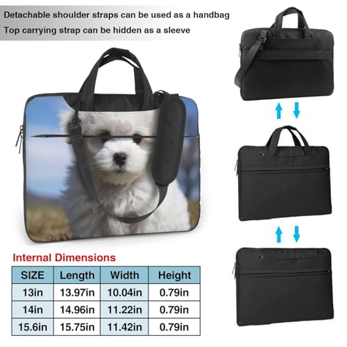 Bolso maletín para laptop negro para hombre y mujer miniatura 3