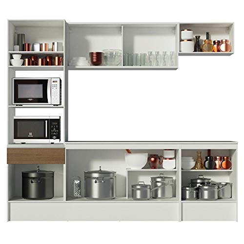 Cozinha Completa Madesa Topazio com Armário, Balcão e Tampo