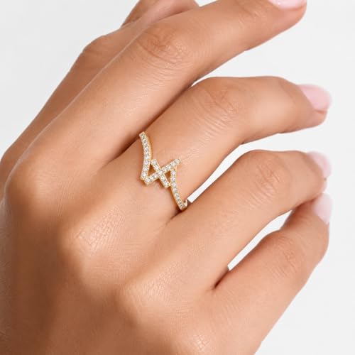 LevyPan 14K Gold Plated Cross Statement Rings for Women Tarnish Resistant Eternity Promise Ring Infinity Wedding Ring Band — view 2