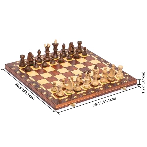 Juego de ajedrez Husaria de madera talla grande artesanal miniatura 2