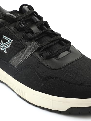 Image of Liberty Leap7x NEXTER-3E Men Sports Running Shoes - Black & White | Comfortable and Durable Lace-Up Closure - Suitable for Lacing Walking, Gym, Jogging and Outdoor Shoes for Man - Cushioned Footbed