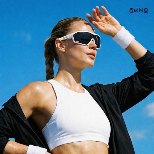 Image of Eyewearlabs OKNO | Polarized Sports Over-Sized Unilens Wrap-Around Branded Stylish Sunglasses For Men & Women | 100% UV Protection Shades | Cricket Sports Cycling Driving Trekking & More | TRBL