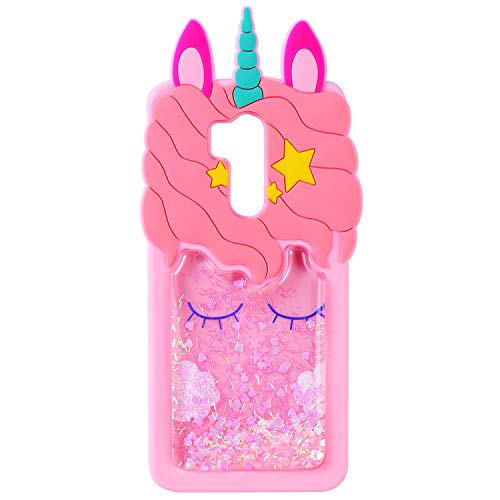TopSZ Pink Quicksand Unicorn Case for LG G7,G7 ThinQ,Silicone 3D Cartoon Shiny Animal Glitter Cover,Kids Girls Teen Animated Cool Fun Cute Kawaii Soft Rubber Unique Bling Character Cases for LG G7