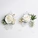 Boutonniere Hochzeit, 1 Satz Boutonniere und Handgelenk Blume, Boutonniere Braut, Boutonniere Bräutigam, Boutonniere Rose für Hochzeiten, Bankette, Jubiläumsdaten(1 Boutonniere+ 1 Handgelenksblume)