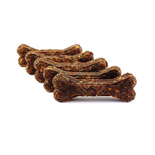 DOGBOSS Huesos masticables Cistus Incanus e Ingredientes 100% Naturales. Recomendados para Cachorros y para Perros Mayores. (5 Huesos con cistus incanus y Pato & Manzana, 12 cm)