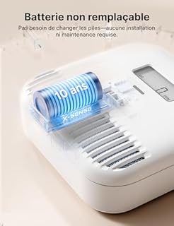 X-Sense Détecteur de Monoxyde de Carbone Autonome, Détecteur de CO Portable pour Voyage, Alimenté par Une Batterie Intégrée de 10 Ans, XC0K-SN