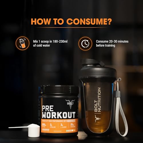 Bolt Pre Workout Supplement 300g Orange - Image 6
