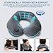 Keemall Inflatable Travel Neck Pillow, Super Soft Plane Neck Support Pillow for Travel Ariplane Sleep Support, Adjustable Neck Cushion Headrest Pillow, Folds Up Nicely, Black Grey