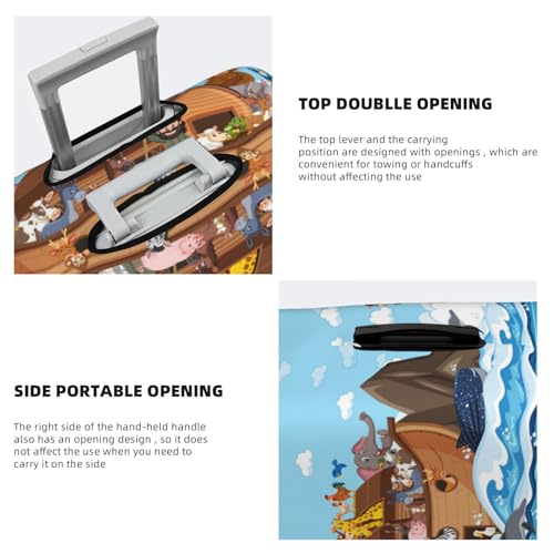 VOSERY Travel Luggage Cover - Animals on Noah's Ark Floating Washable Suitcase Covers Protector Fits 18-32 Inch Luggage3