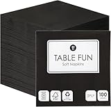 Photo Gallery talking tables 100 x bulk pack soft black paper napkins, disposable party serviettes for birthday, christmas, weddings, valentines, hen, catering, everyday tableware, recyclable made in eu, 2ply 33cm Photo Gallery talking tables 100 x bulk pack soft black paper napkins, disposable party serviettes for birthday, christmas, weddings, valentines, hen, catering, everyday tableware, recyclable made in eu, 2ply 33cm