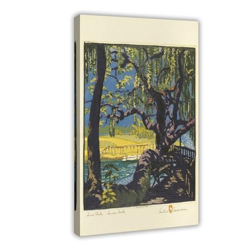 Impression sur toile Live Oak Gustave Baumann avec cadre suspendu 20x30 cm