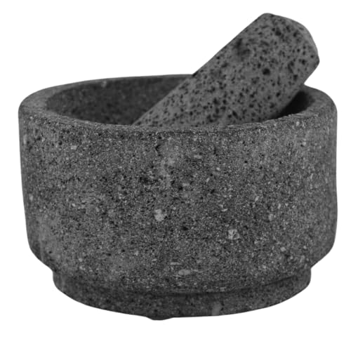 La Mejor Selección de Molcajetes Top 10. 45 MÁTE DESIGN Molcajete de Piedra Volcánica 'Caxitl', Mortero y Maja de Mano, Artesanal, Hecho a Mano, Hecho en México
