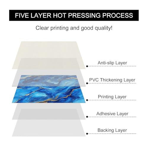 HOMETITUTE 10PCS 12x12 Inch Royal Blue Gold Marble Swirl Pattern Floor Tiles Peel and Stick Removable Self Adhesive DIY Vinyl Flooring Stickers for Kitchen Bathroom Living Room Entryway Home Decor