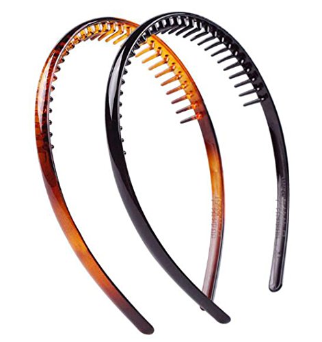 2PCS Plastic Tooth Hair Comb Headband Hard Headbands Zigzag Hair Band Toothed Headband Women Men Hair Accessory  (Style B#)