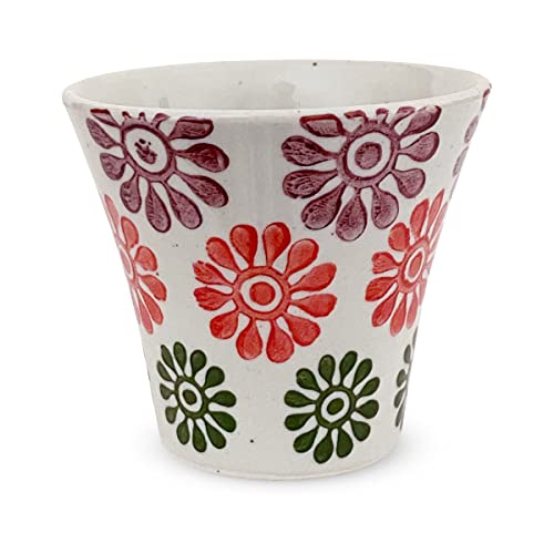 J-kitchens ディナー カップ 湯呑み 140cc ( 日本製 波佐見焼 ゆのみ茶碗 )花小紋 レッド PNO607963