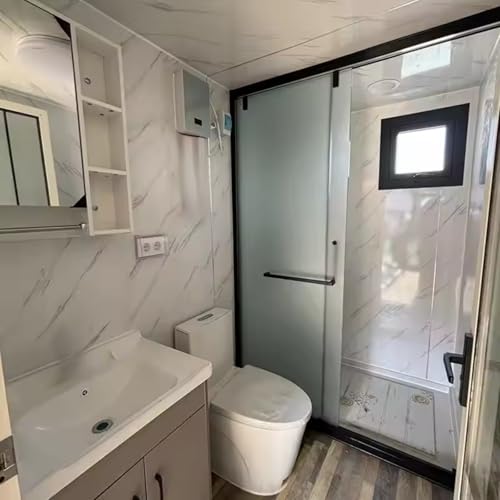 Prefab Tiny Home for Sale, 20ft Foldable Tiny Houses to Live in for Adults with 2 Bedrooms, 1 Fully Equipped Bathroom & Kitchen, Expandable Container House Prefabricated Mobile Modular Home - Image 5