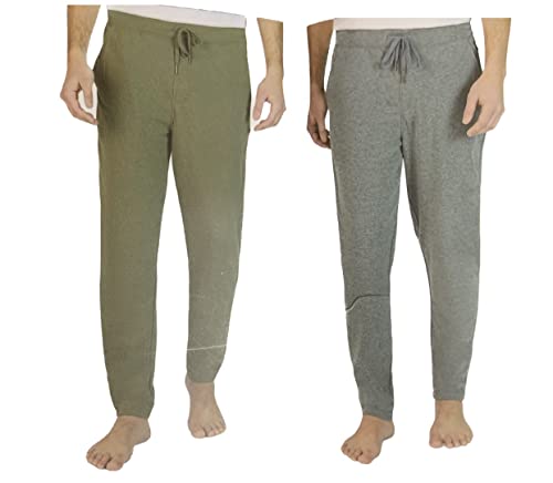 Eddie Bauer Men's Super Soft 2 Pack Lounge Joggers (Olive/Dark Heather Grey, Medium)