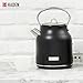 HADEN Heritage 1.7 Liter Stainless Steel Electric Kettle, Hot Water Kettle with 360-Degree Base and Auto Shutoff, Black & Chrome
