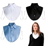 Insert de col pour femme - Extension de chemise pour femme - 3 pièces - Faux chemisier av...