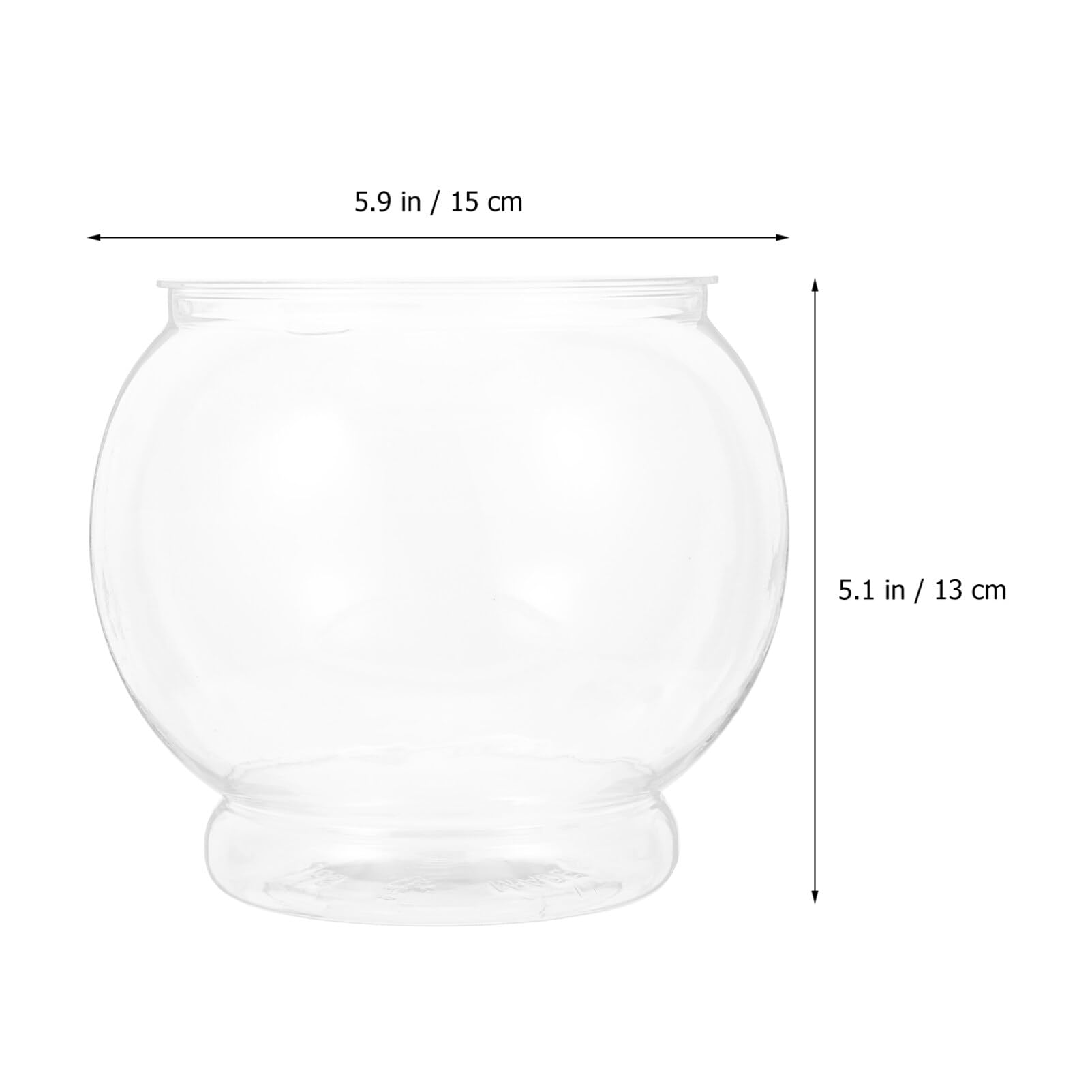 STOBOK 3Pcs Plastic Fish Bowls Round Bowl Terrarium Globe Vase Fish Container for Goldfish Aquarium(15X15X13CM) - Image 3