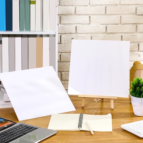 Image of Outus 2 Pieces 1 /16 Inch Thick White Acrylic Sheet 12 x 12 Inch White Acrylic Panel Cast Glass Sheets DIY Materials for DIY Handcraft Decor Display Projects