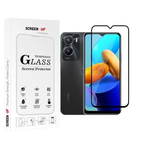 Image of ScreenUp Tempered Glass For vivo Y35 5G - Ultra Clear, 9H Scratch Resistant, Full Coverage, Easy Install Screen Protector