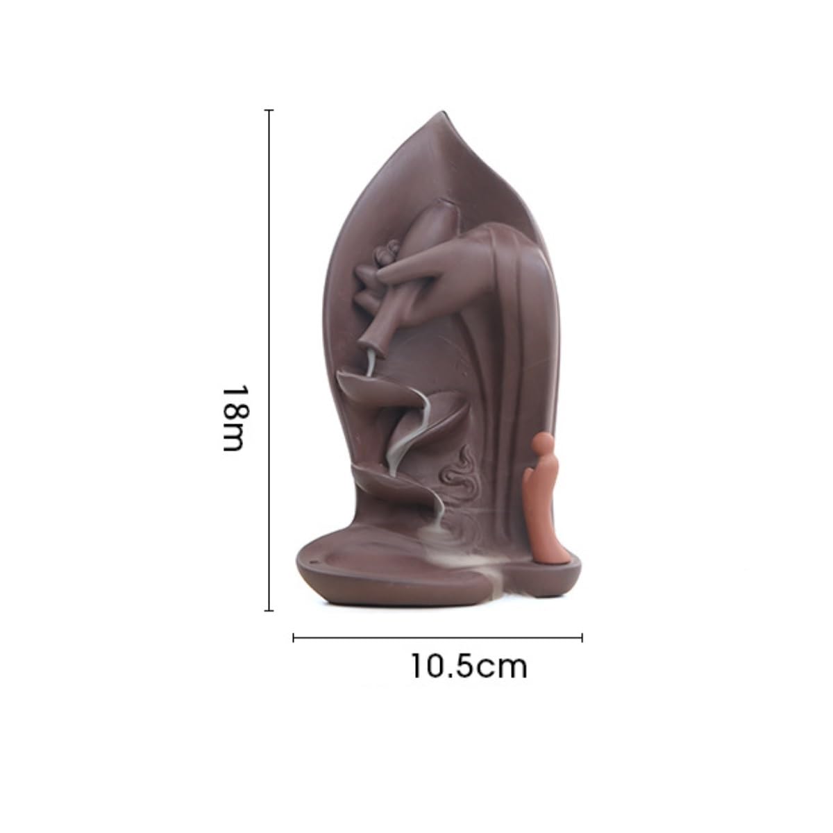 Bruciatore per Incenso Bruciatore di Incenso con Riflusso Sabbia Viola, Decorato A Mano Buddha Famiglia Ufficio
