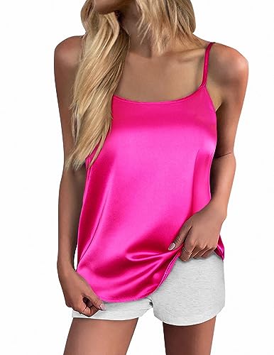 Ekouaer Silk Camisole Tops for Women Spaghetti Strap Tank Top