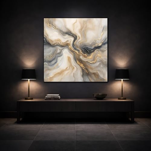Impression sur toile marbre gris et or châssis 3cm luxe - 3
