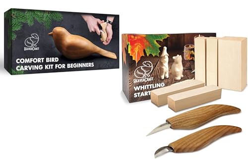 BeaverCraft DIY01 Wood Carving Kit Comfort Bird S16 Wood Whittling
