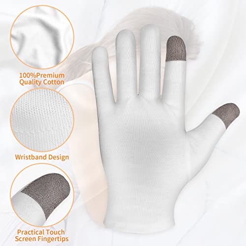 Sibba 2 Pairs Moisturizing Gloves And Socks Touch Screen Moisturizing Gloves For Overnight Bedtime Heal Eczema Sleeping Lotion Hand Spa Treatment Gloves Socks Repair Rough Cracked Dry Chapped Skin #TOP2