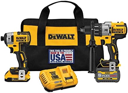 DEWALT FLEXVOLT 60V MAX* Cordless Drill Combo Kit, Hammer Drill & Impact Driver (DCK299D1T1)