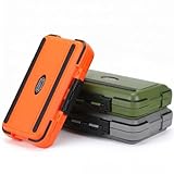 Small Tackle Box Organizer 3 Pack, Mini Portable Waterproof Fishing Lure Boxes with Removable Dividers, Double-Sided Plastic Storage Containers Terminal Fishing Tackle Box Organizer(Green,Orange,Gray)