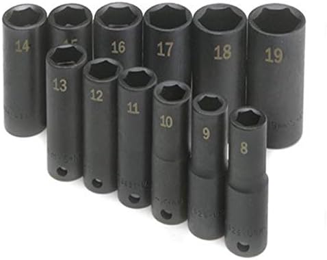 SK Tools USA 3/8" Drive, 12 Piece, 6 Point, Deep Metric Impact Socket ...