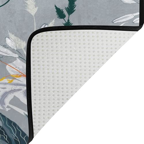 Tapis de sol sans perte en velours blanc et fleurs de lys