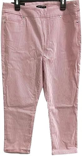 Ladies' Roll Comfort Stretch Cuff Capri | Pink/White, XXL
