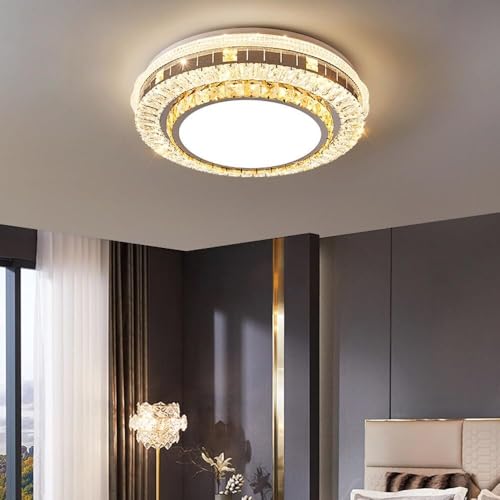 Lámpara de techo de cristal para sala de estar con luz LED ajustable 4