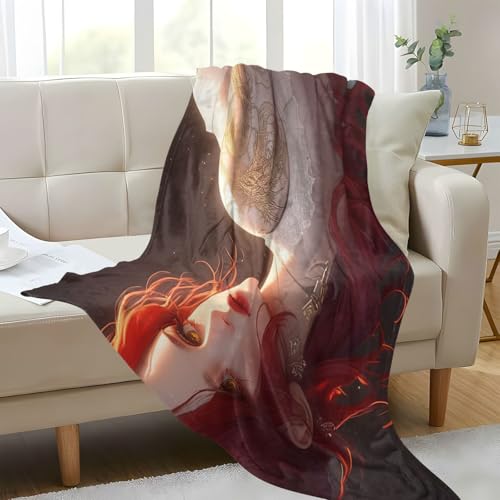 Manta de pelo rojo exclusiva con relieve de ángel textil de salón 7