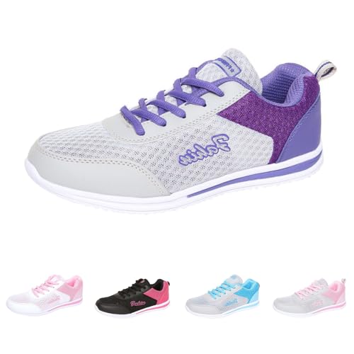 Orthopedic Bowling Shoes Women Breathable Lightweight Mesh Athletic Slip on Sneakers Comfortable Soft Sole Fashion Sneaker