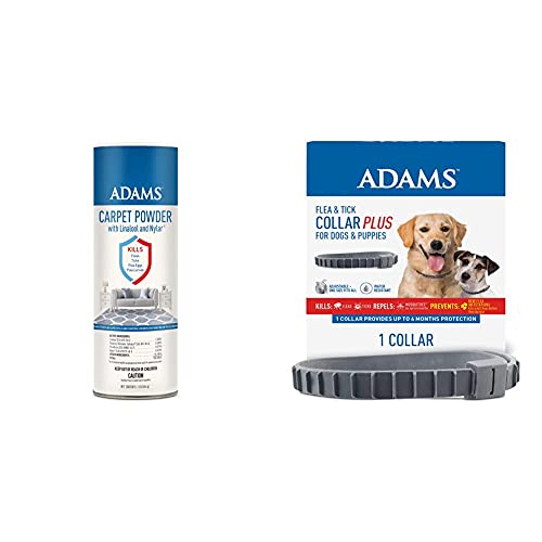 Adams Carpet Powder + Flea & Tick Dog Collar #TOP6