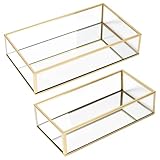 Décoration de vanité vintage:fabriquée avec des accents dorés et du verre transparent, cet ensemble de vanité vintage dégage un charme intemporel, rehausser instantanément votre commode. Ce n'est pas seulement un espace de rangement, mais aussi une pièce de décoration élégante, idéal comme cadeau de rangement vintage que les amateurs de maquillage adoreront