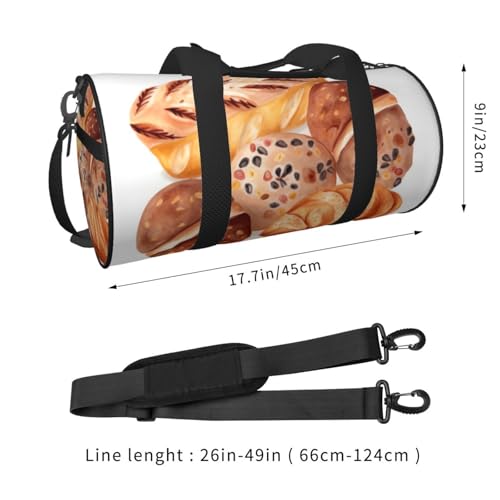 Painted Bread Duffle Bag for Men Women - Carry on Overnight Bag Travel Duffel Tote Bags Yoga Gym Bags Waterproof Weekender Bag Large Luggage Bag with Adjustable Strap3