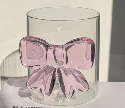 Bicchiere con fiocco, bicchiere da champagne romantico, bicchiere da cocktail, bicchiere da Martini in cristallo trasparente con fiocco rosa, per matrimoni, fidanzamenti e occasioni speciali, 1 pz.