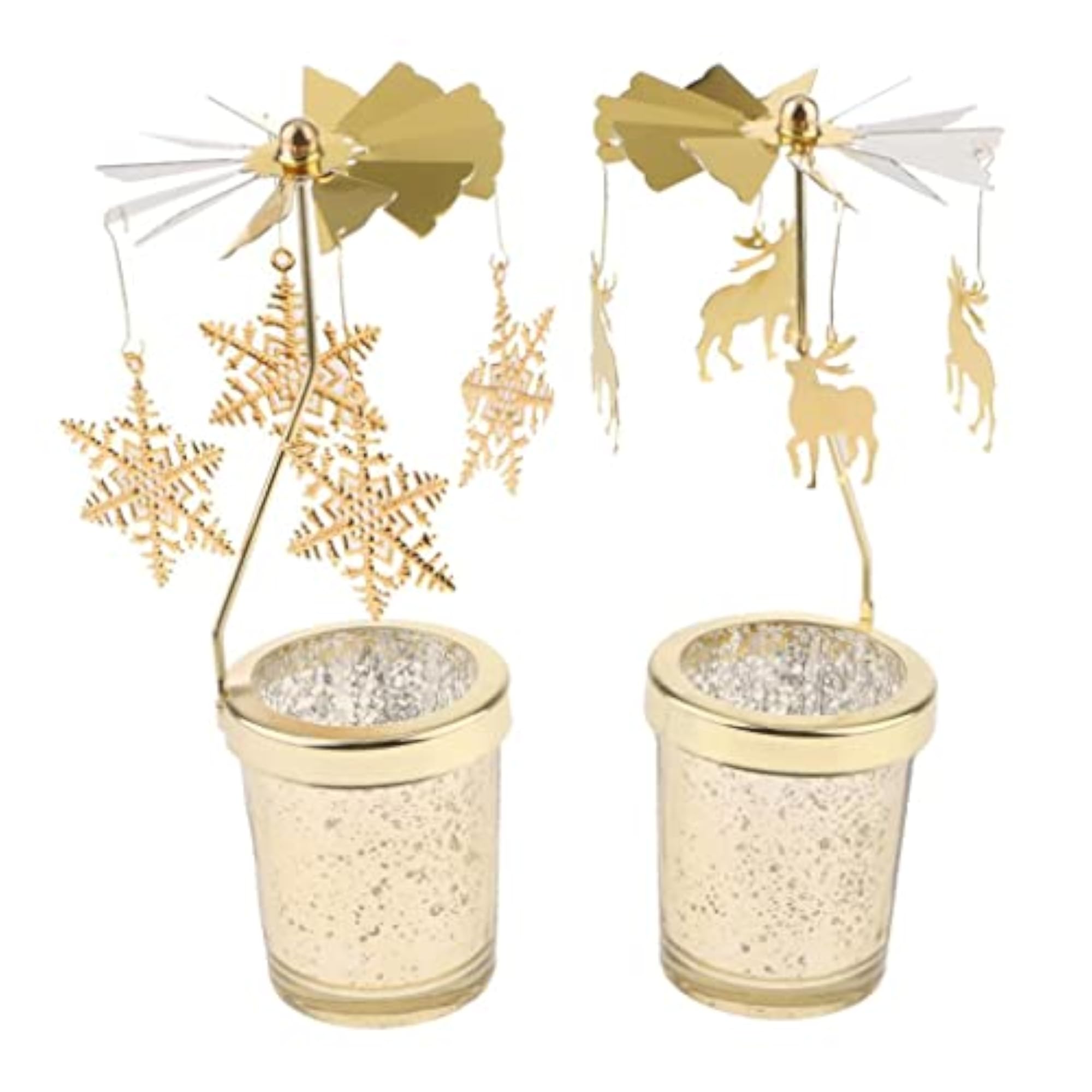 2PCS Romantic Rotating Candle Holder Stand