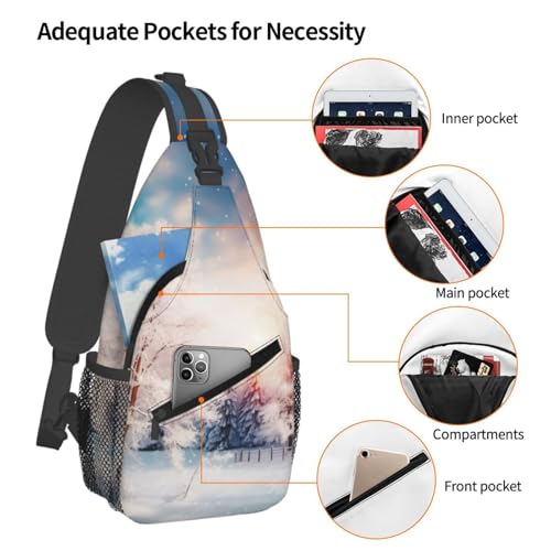 Bolso tipo Sling para Hombre y Mujer Negro, para Viaje y Senderismo miniatura 3